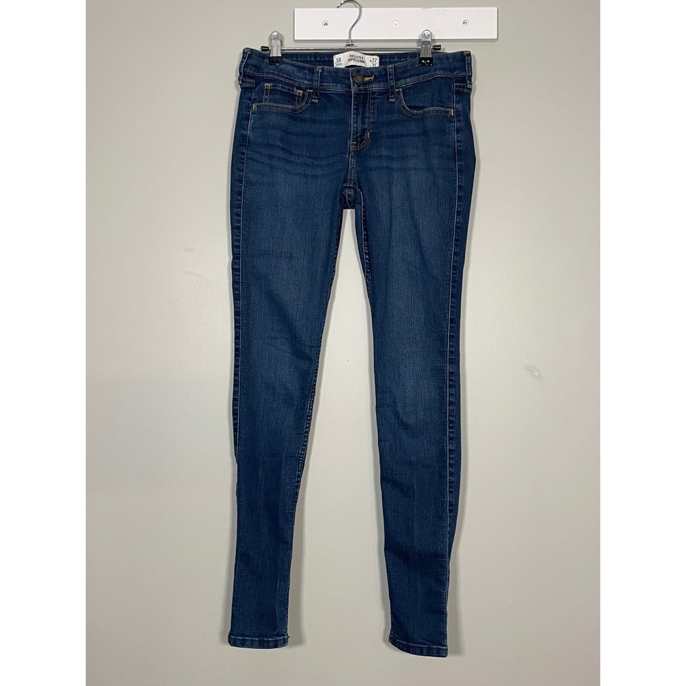 Hollister Super Skinny Jeans Womens 5R W27 L31 Dark Wash Good Distressed Denim